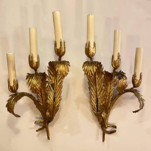 A Pair of Gilded Wall Lights